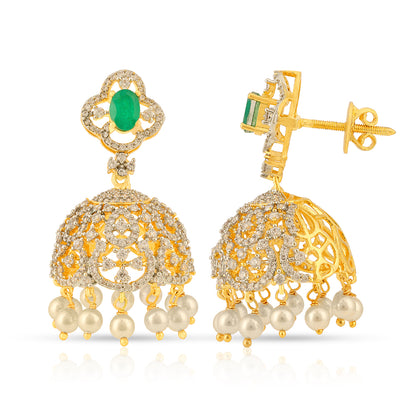 Emerald Charm 925 Sterling Silver Filigree Earring for Women
