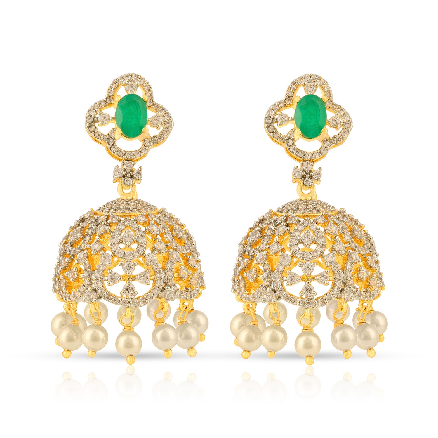 Emerald Charm 925 Sterling Silver Filigree Earring for Women