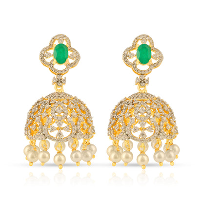 Emerald Charm 925 Sterling Silver Filigree Earring for Women