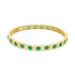 Emerald Charm Bezel 925 Sterling Silver Bangle for Women