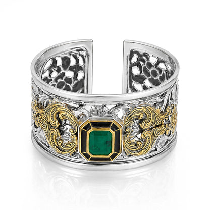 Emerald Crest 925 Sterling Silver Statement Kada