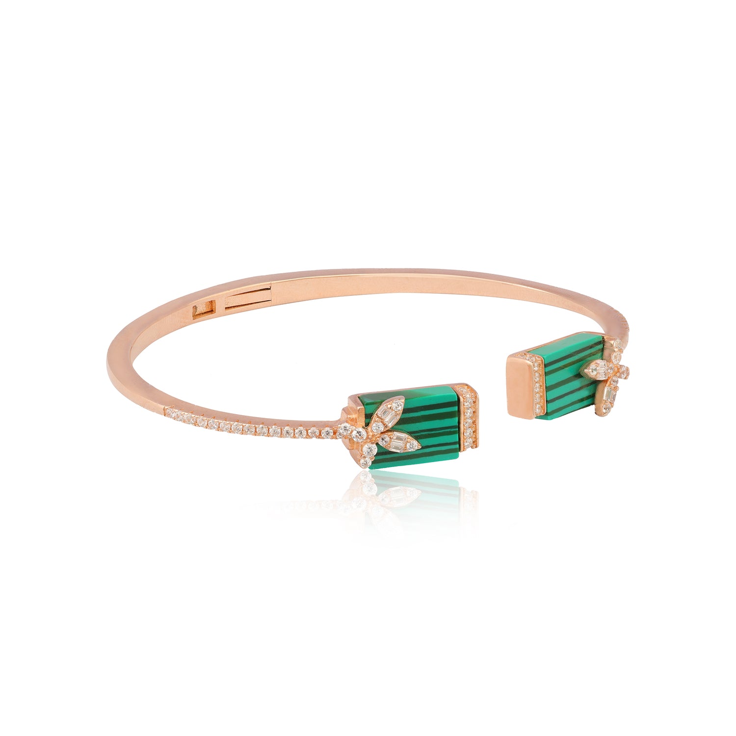 Emerald Fleur Rose Gold Plated Adjustable Kada