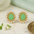 Emerald Garden Glow Pearl 925 Sterling Silver Stud Earrings
