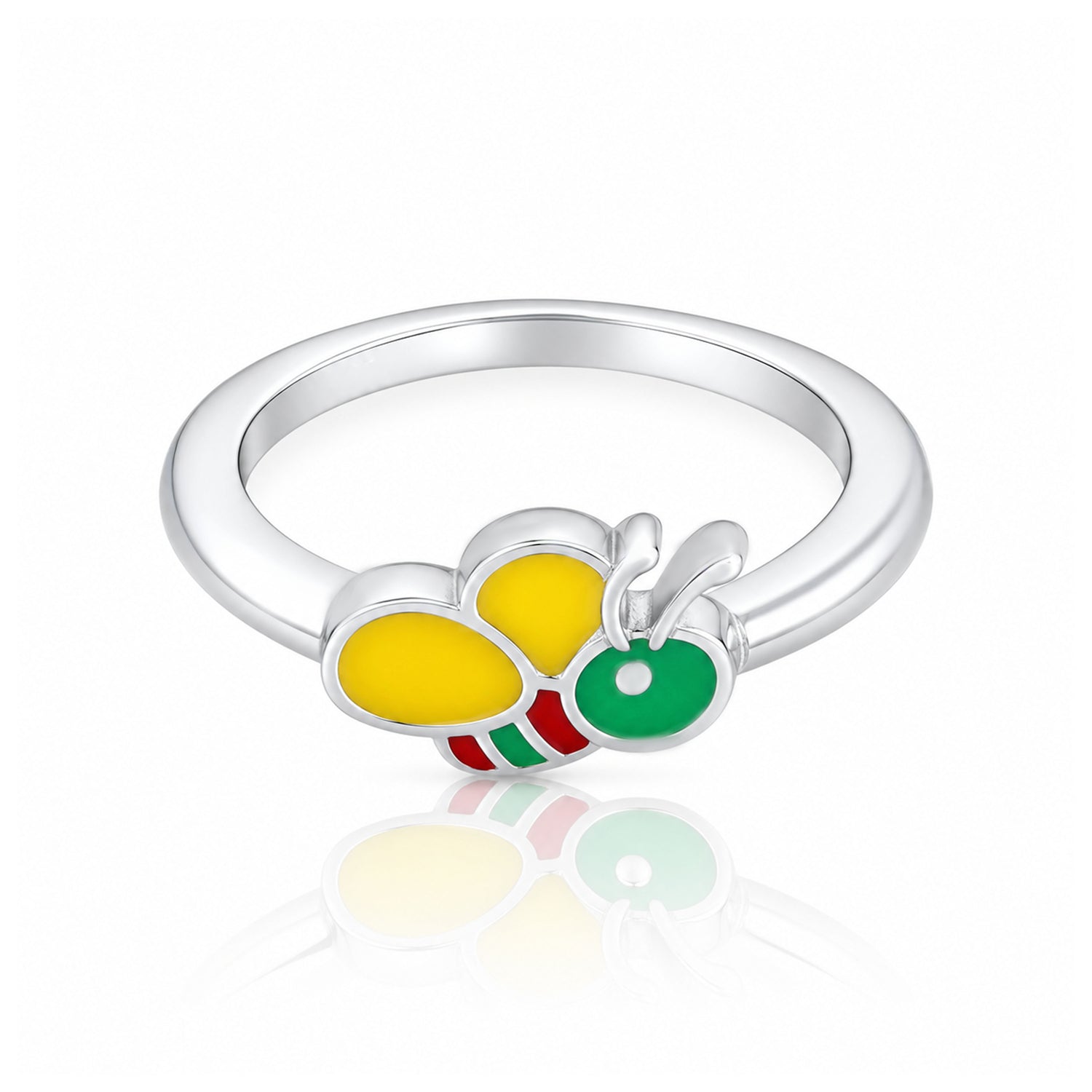 Enamel Honey Bee 925 Sterling Silver Ring