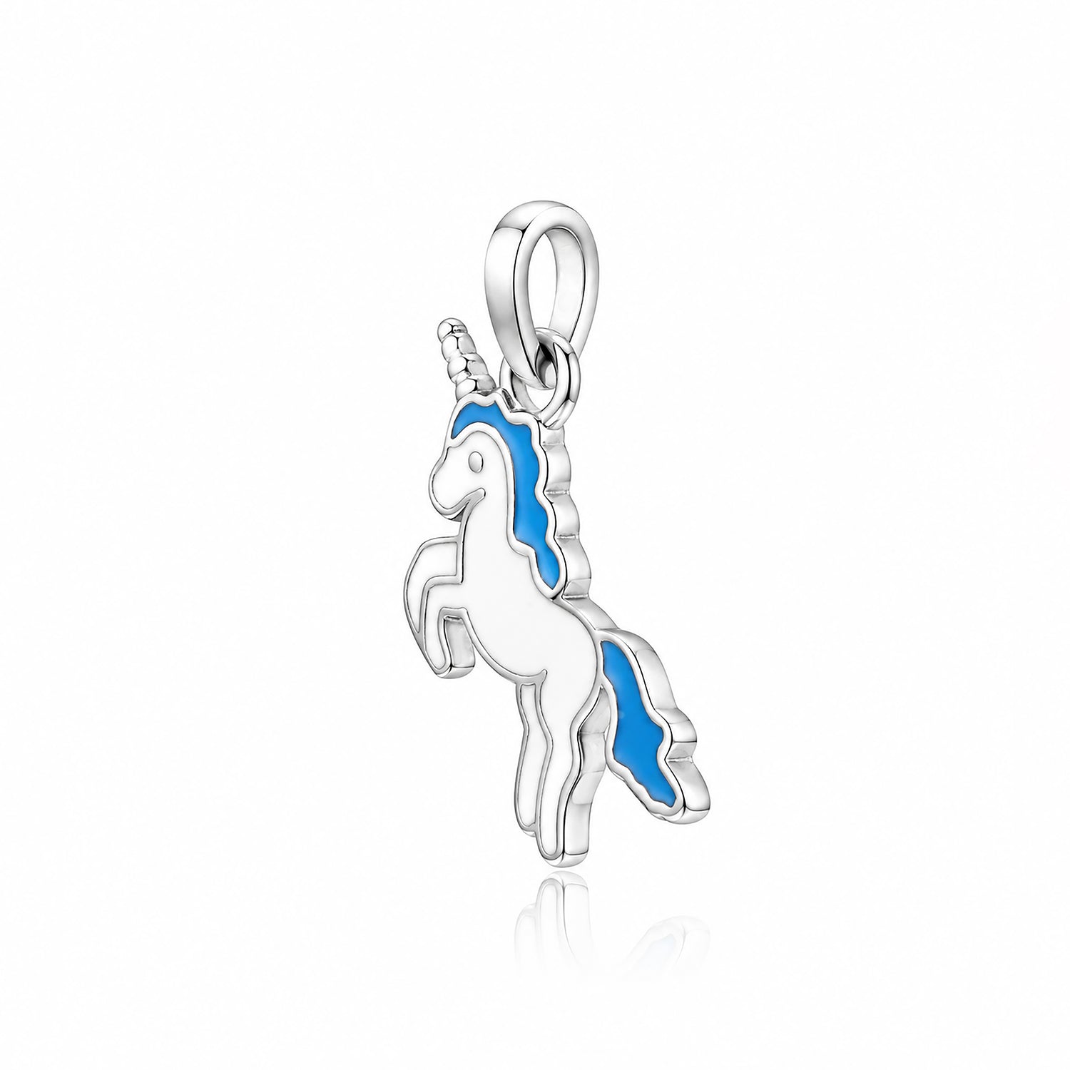 Enamel Unicorn Charm SterlingSilver Pendant