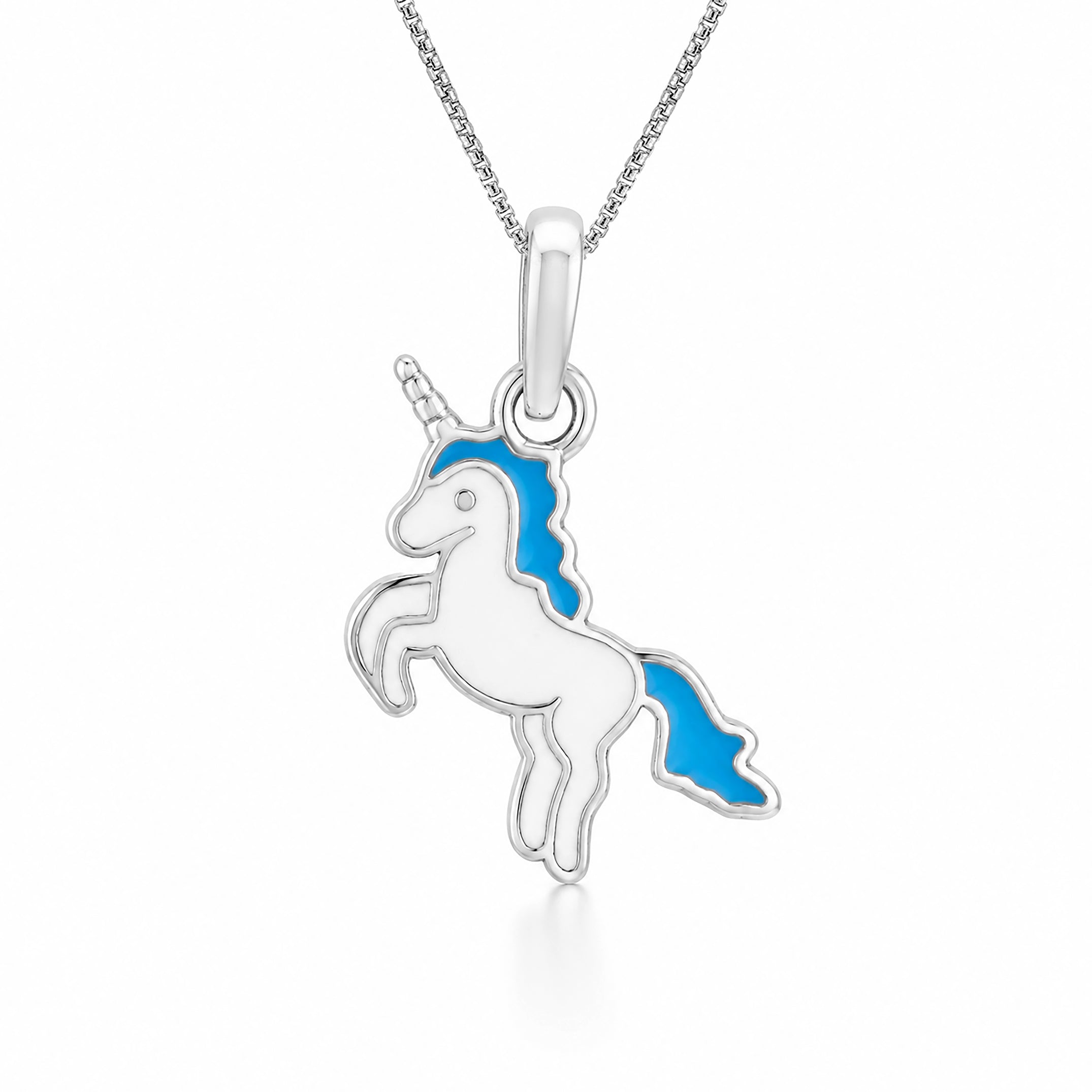 Enamel Unicorn CharmSterling Silver Pendant