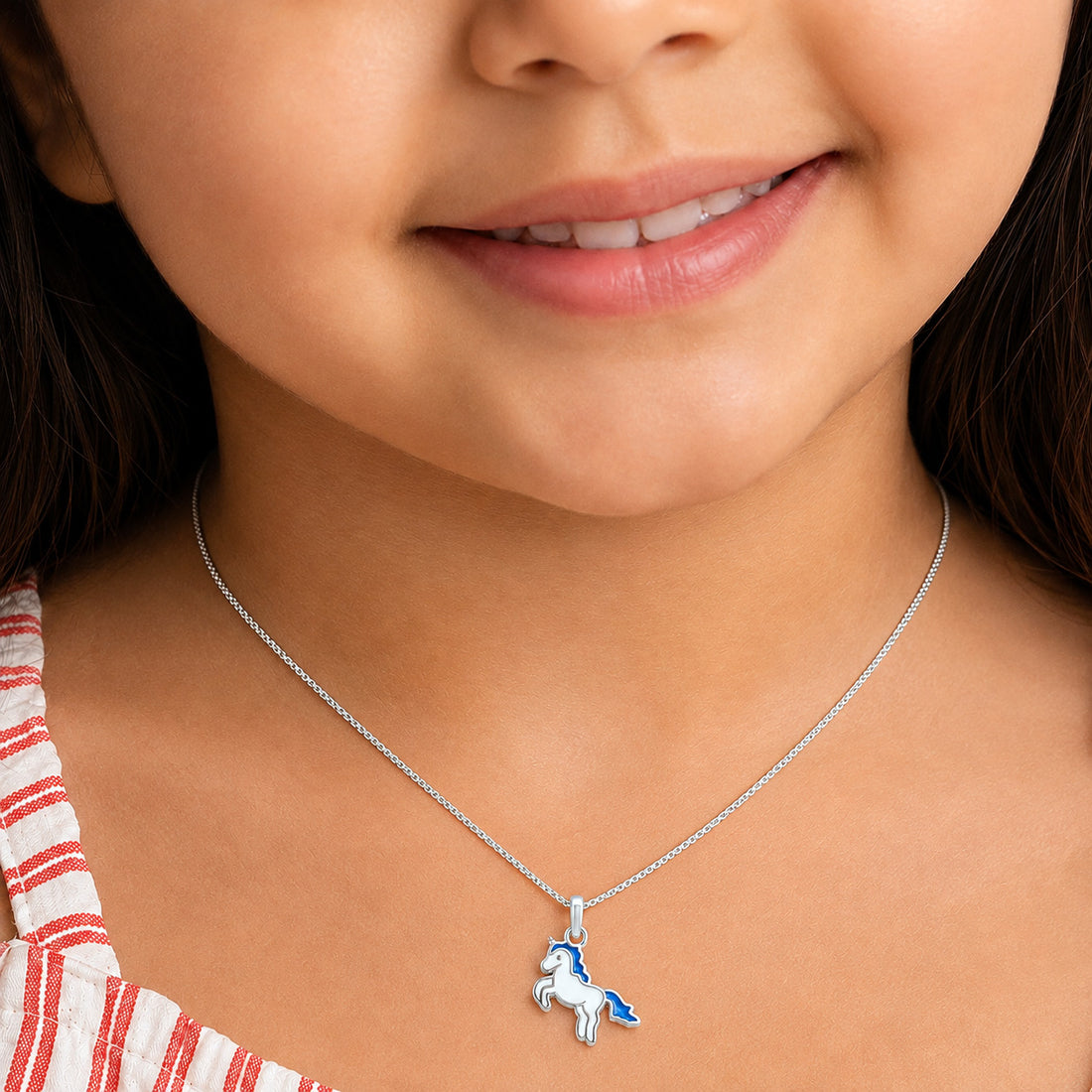 Enamel Unicorn Charm Sterling Silver Pendant