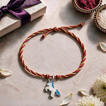 Enamel Unicorn Charm Sterling Silver Pendant