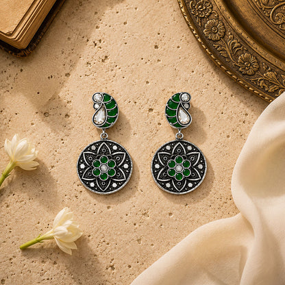 Enchanted Blue Peacock 925 Sterling Silver Traditional Earring