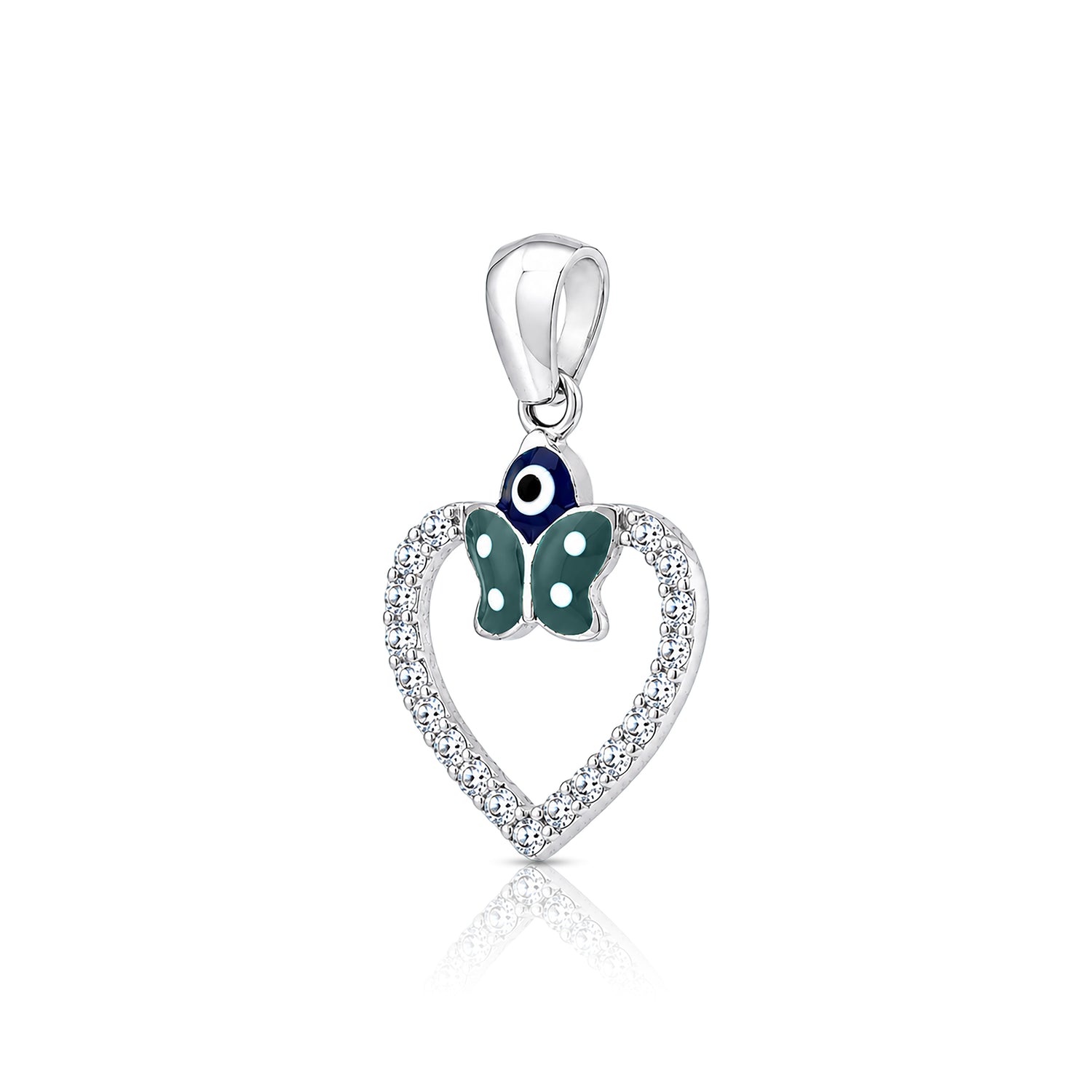 Enchanted Butterfly Love Evil Eye 925 Sterling Silver Pendant for Women