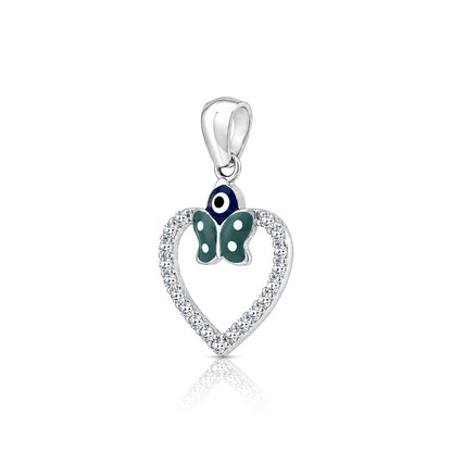 Enchanted Butterfly Love Evil Eye 925 Sterling Silver Pendant for Women