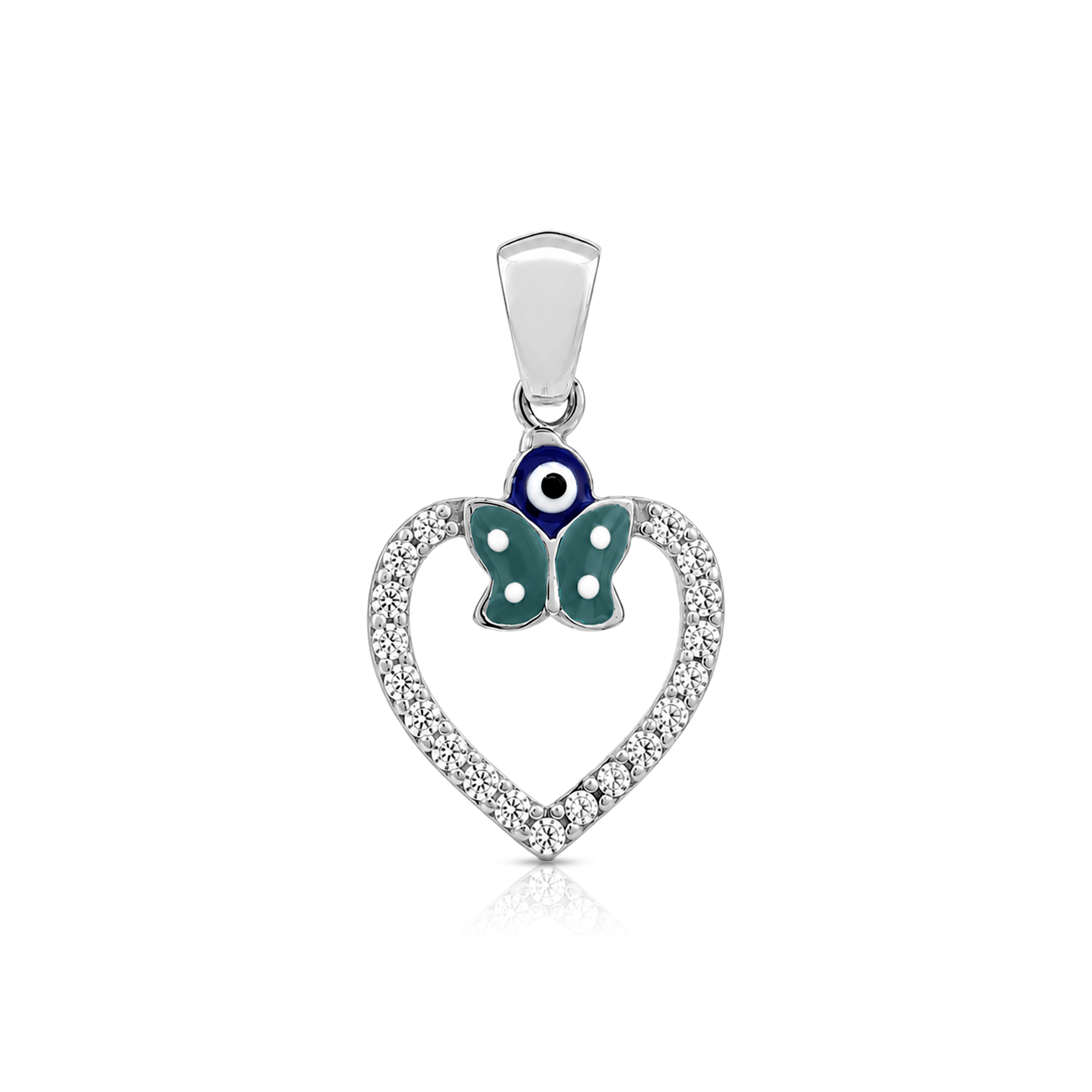 Enchanted Butterfly Love Evil Eye 925 Sterling Silver Pendant for Women