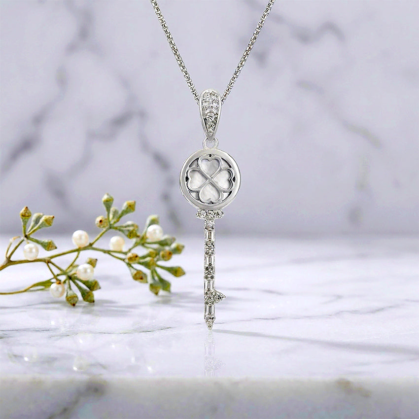 Enchanted Luck Symbol 925 Sterling Silver Key Pendant