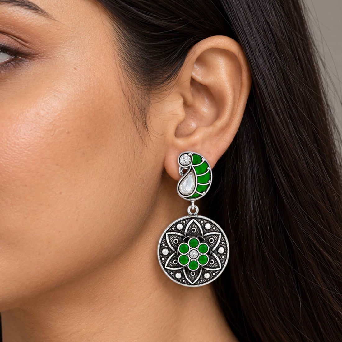 Enchanted Blue Peacock 925 Sterling Silver Traditional Earring