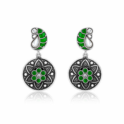 Enchanted Blue Peacock 925 Sterling Silver Traditional Earring