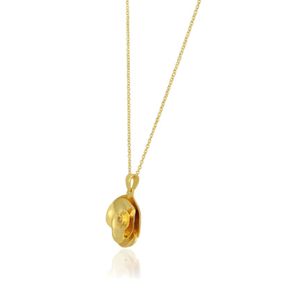 Enchanted Rose Petal Golden Artistic Designer Pendant Chain