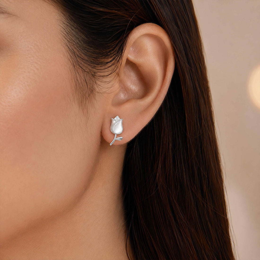 Enchanting Tulip Grace 925 Sterling Silver Premium Earrings