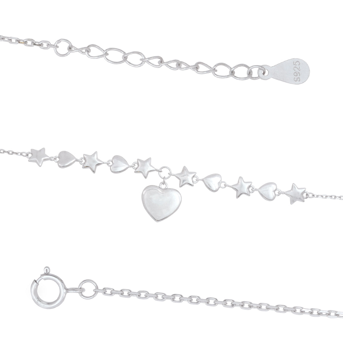 Enchanting Heart Star Delicate Heart Drop Bracelets