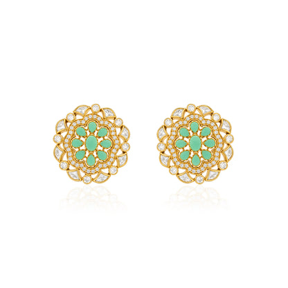 Enchanting Mint Bloom 925 Sterling Silver Designer Earrings
