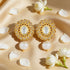 Enchanting Sunflower Kundan 925 Sterling Silver Earrings