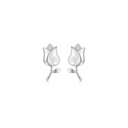 Enchanting Tulip Grace 925 Sterling Silver Premium Earrings