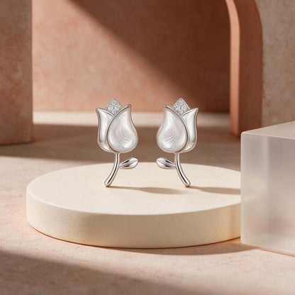 Enchanting Tulip Grace 925 Sterling Silver Premium Earrings