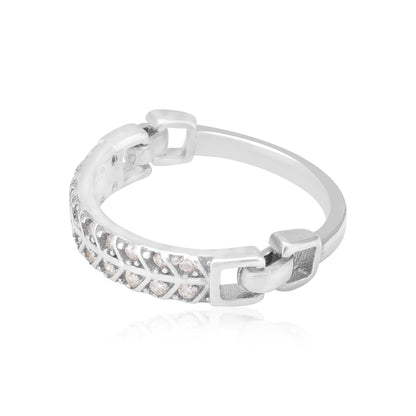 Endless Arrow Rhodium Plated Ring 
