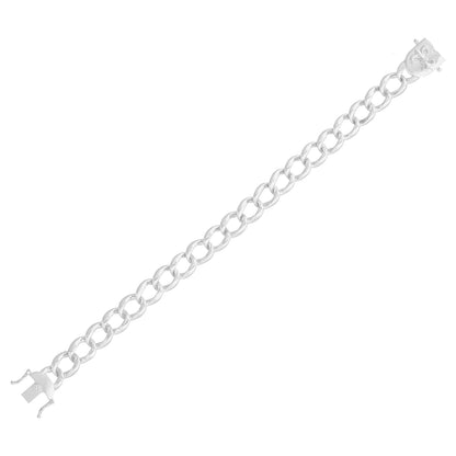 Endless Curb Rhodium Plated 925 Link Bracelet 
