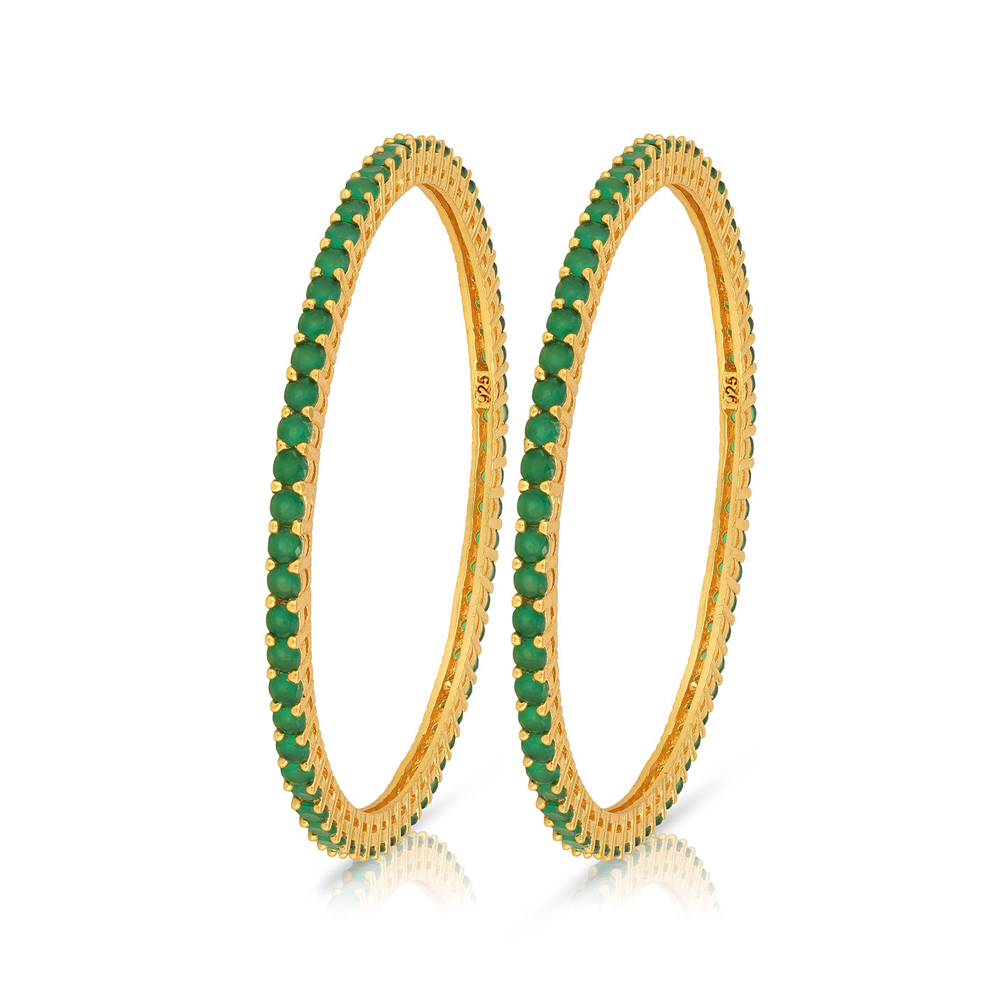 Endless Green Harmony 925 Sterling Silver Bangle for Women