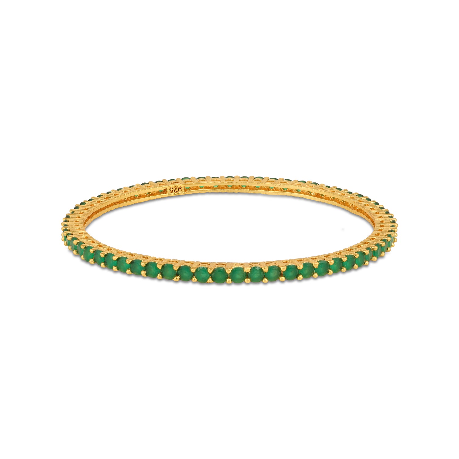 Endless Green Harmony 925 Sterling Silver Bangle for Women