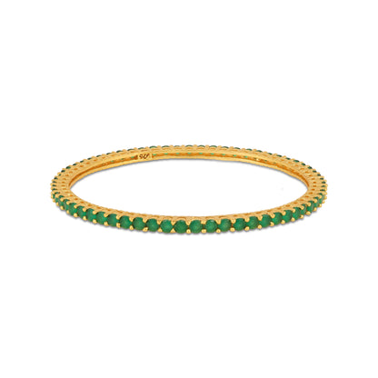 Endless Green Harmony 925 Sterling Silver Bangle for Women