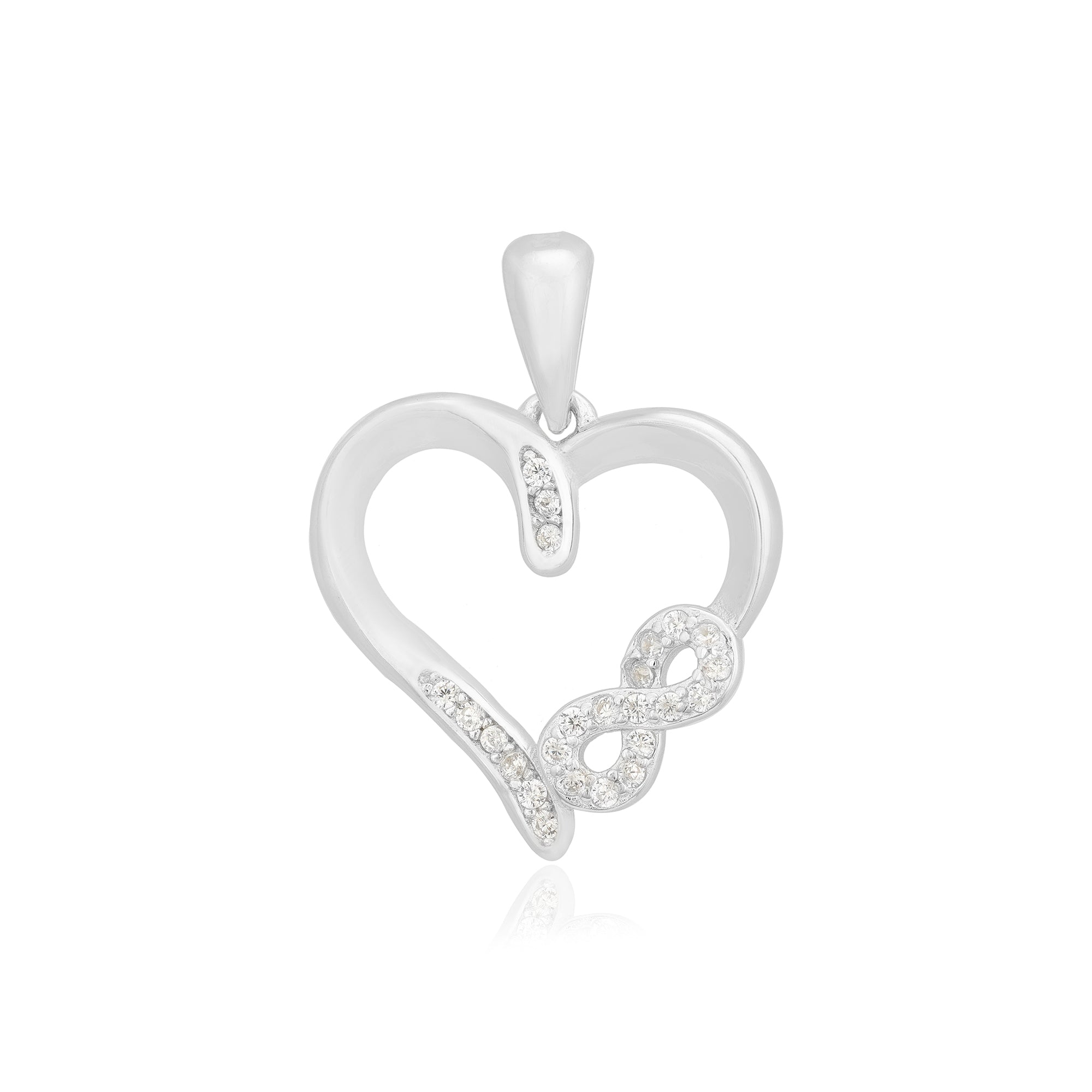 Endless Infinity Heart 925 Rhodium Pendants