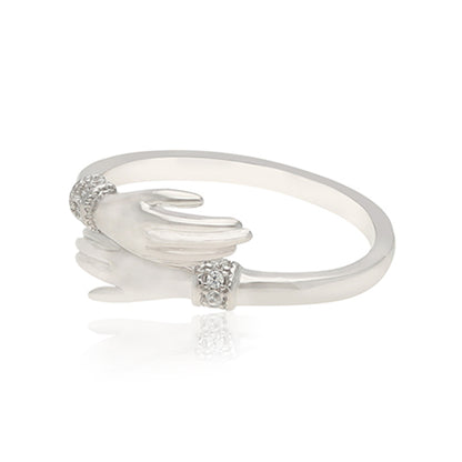 Endless Love Rhodium 925 Loving Hug Ring