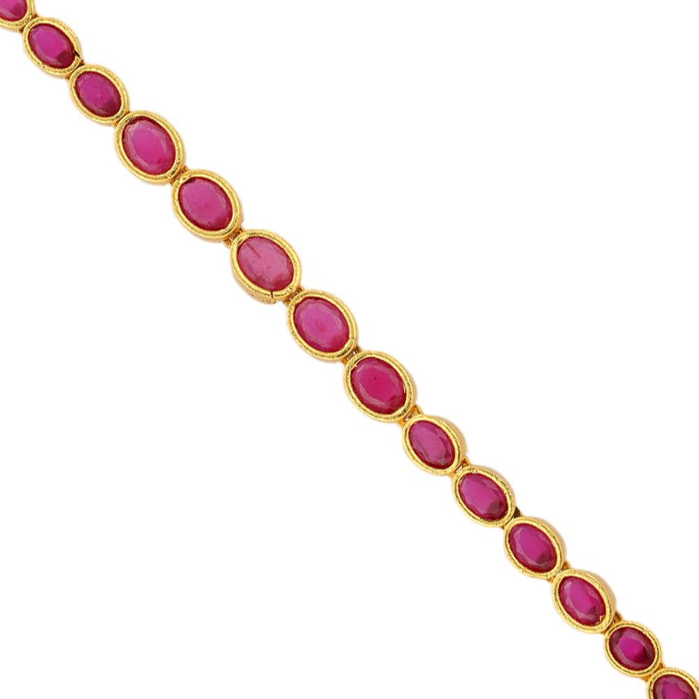 Endless Red Stones 925 Gold Plated Bracelets