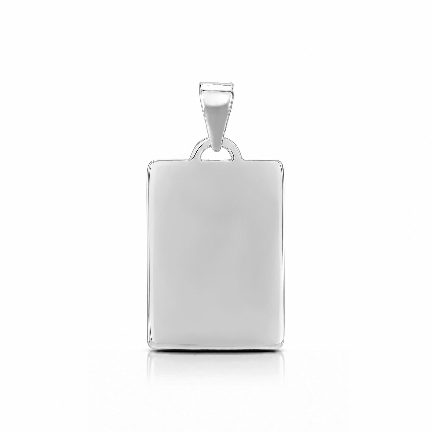 Engravable Sterling Silver RectangularTag Pendant