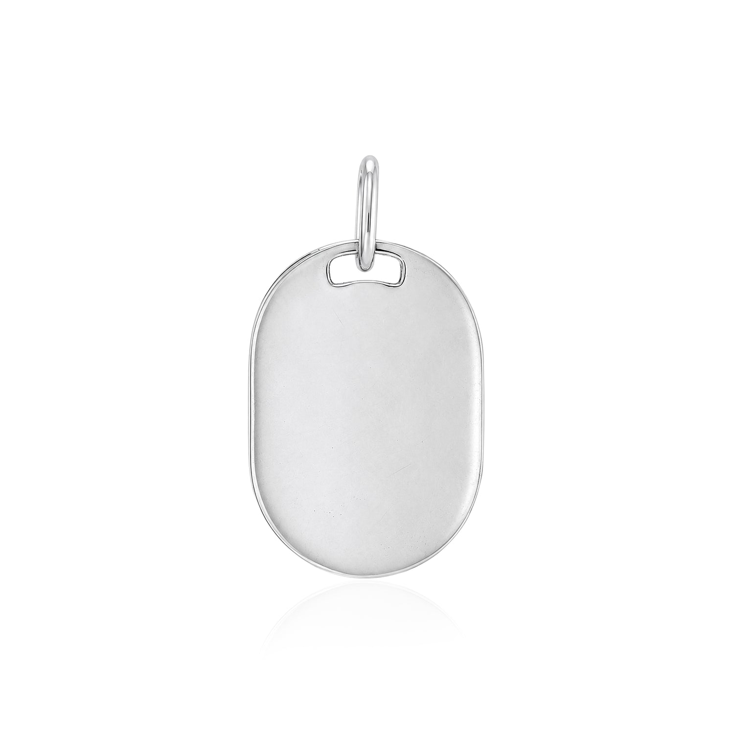 Engravable Sterling Silver Oval Dog TagPendant
