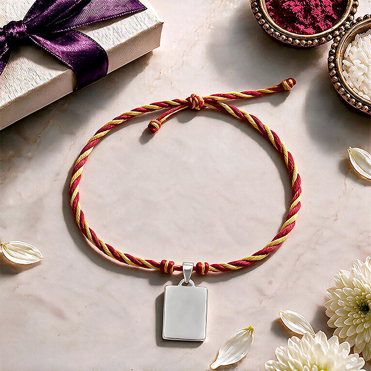 Engravable Sterling Silver Rectangular Tag Pendant
