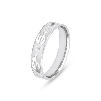 Engraved Leaf Harmony 925 Sterling Silver Rings for Men