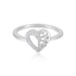 Engraved Heart Modif Rhodium Plated Sparkling Stone Rings