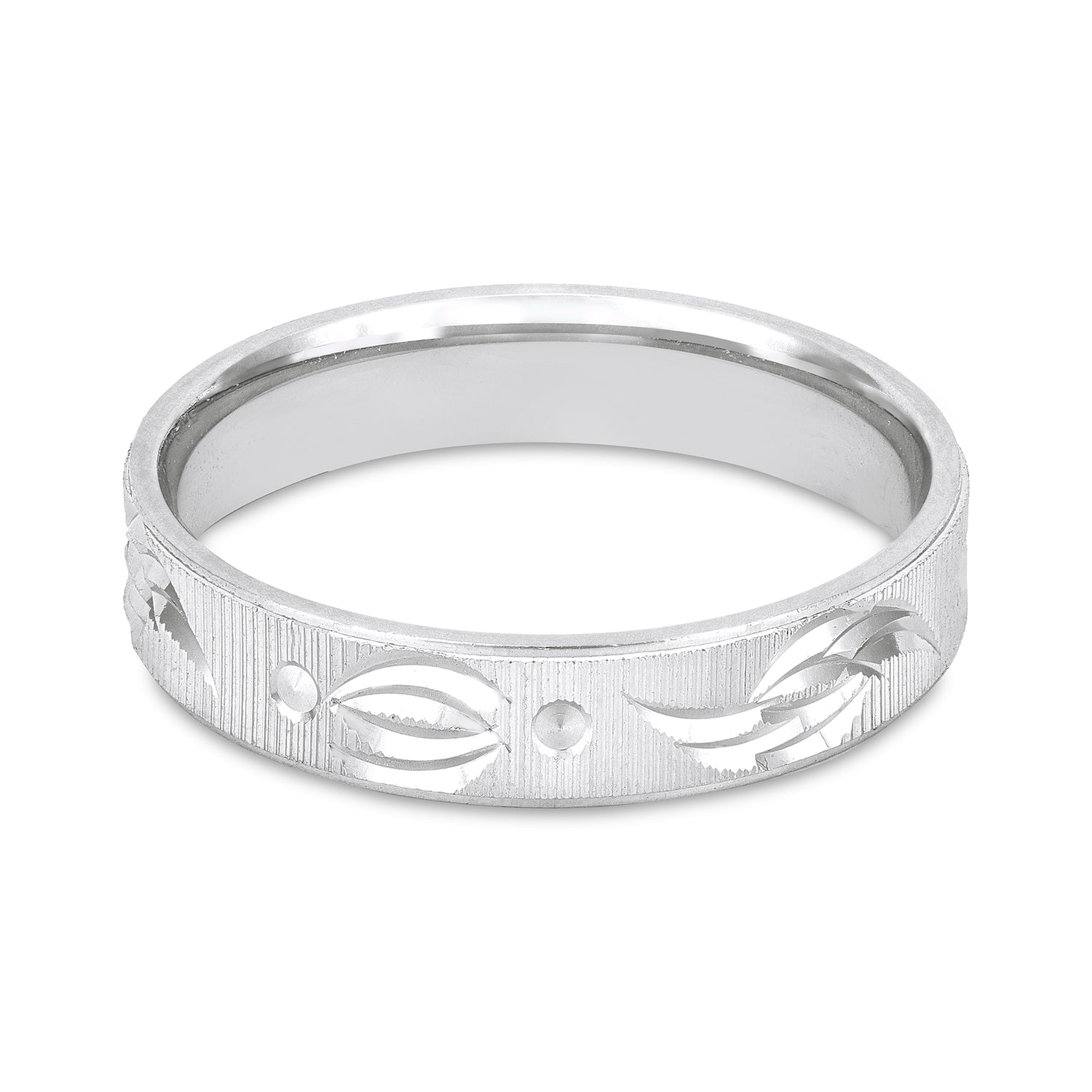 Engraved Leaf Harmony 925 Sterling Silver Rings for Men