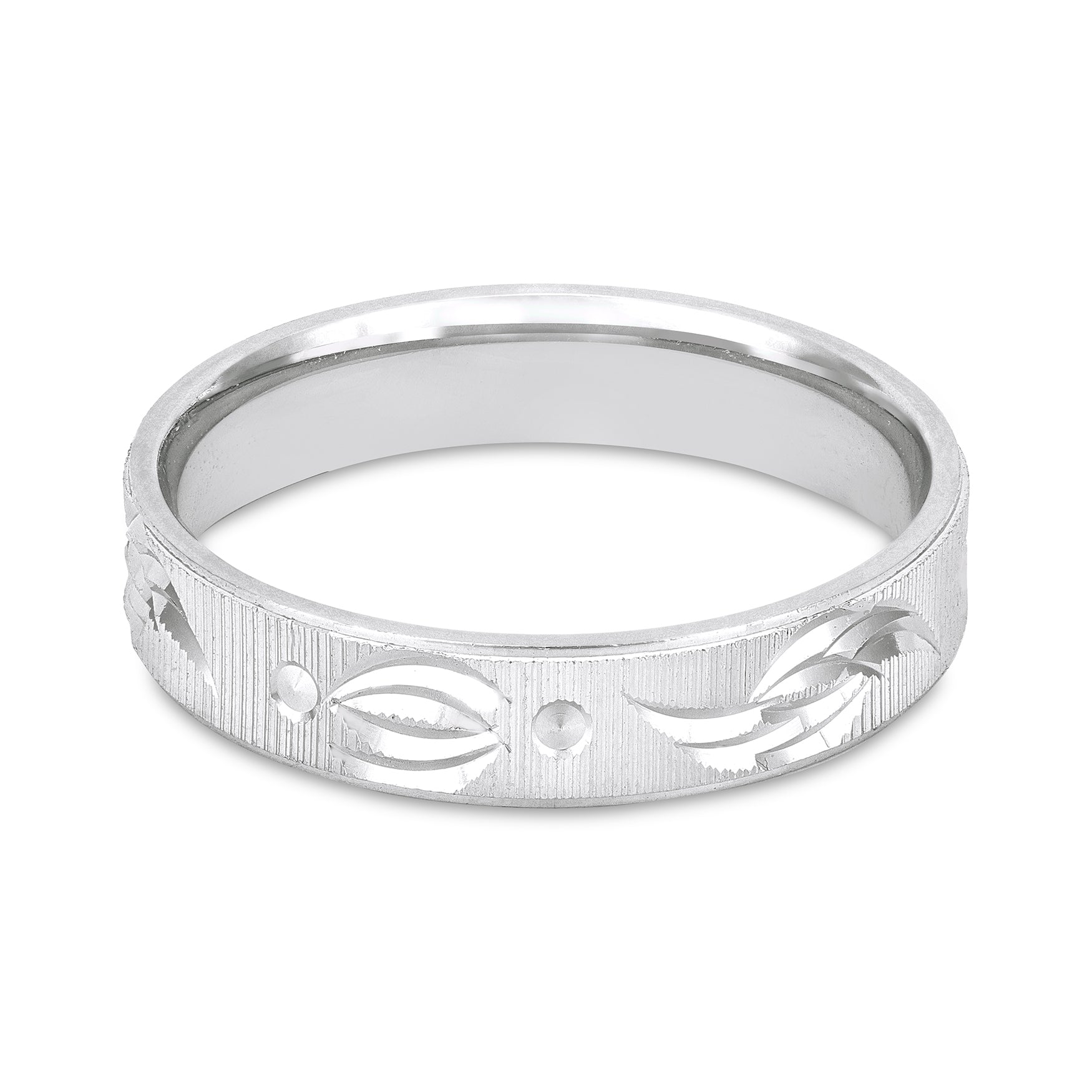 Engraved Leaf Harmony 925 Sterling Silver Rings for Men