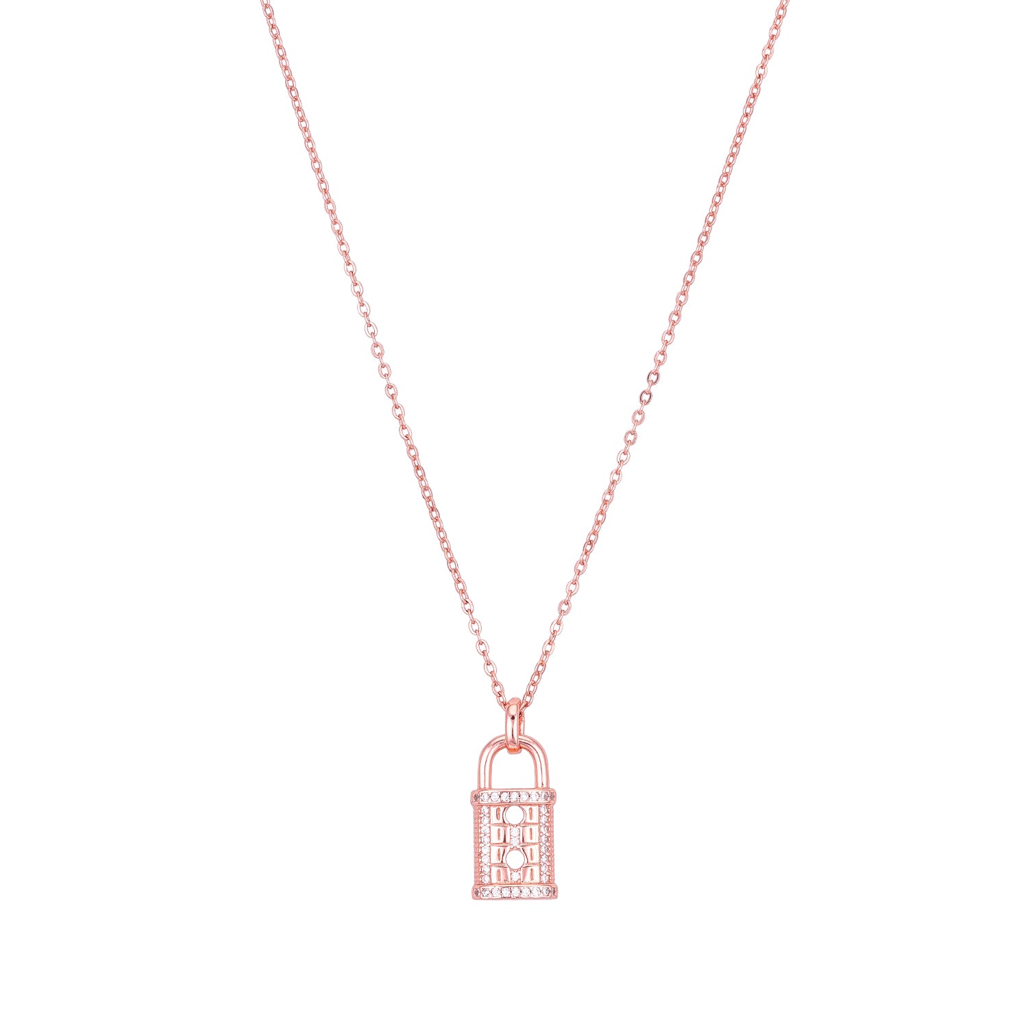 Eterna Lock Rose Gold Plated Pendant Chain