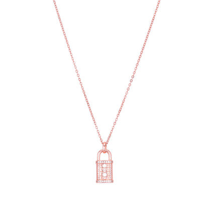 Eterna Lock Rose Gold Plated Pendant Chain