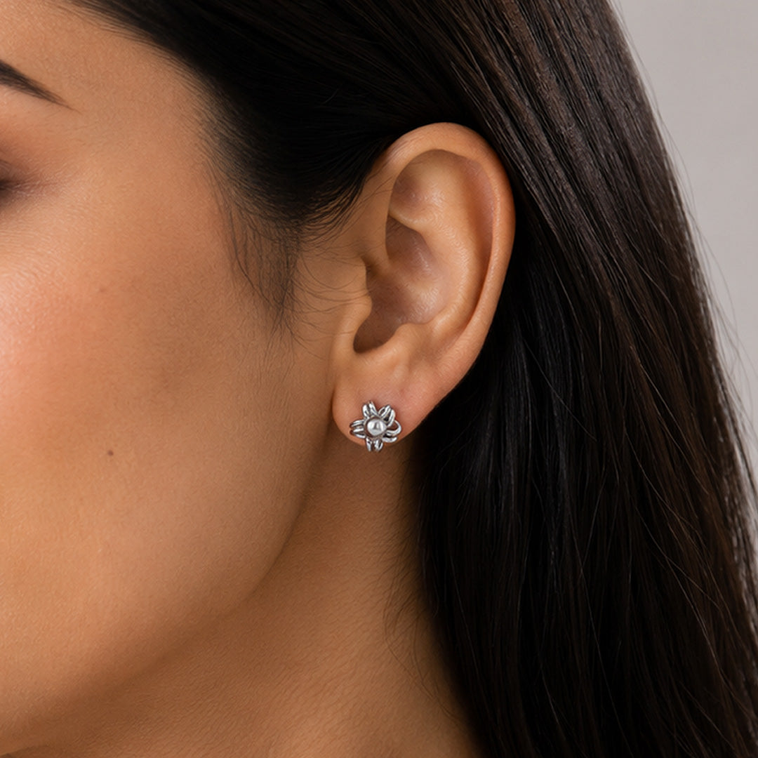 Eternal Love Infinity Knot Silver Ear Studs