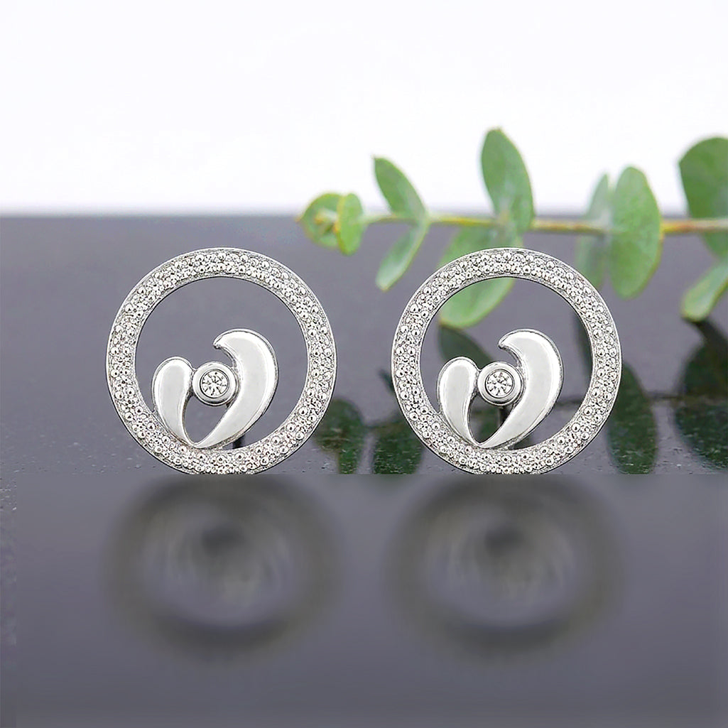 Eternal Circle Sparkle 925 Sterling Silver Stud for Women