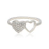 Eternal Connection Rhodium Plated Twin Hearts Ring