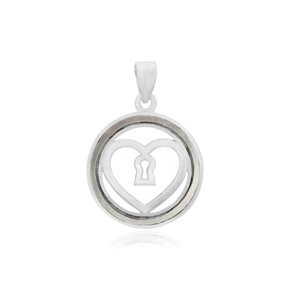 Eternal Heart Lock Rhodium 925 Pendants
