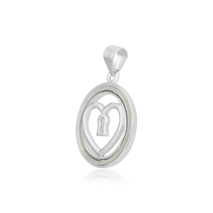 Eternal Heart Lock Rhodium Pendants
