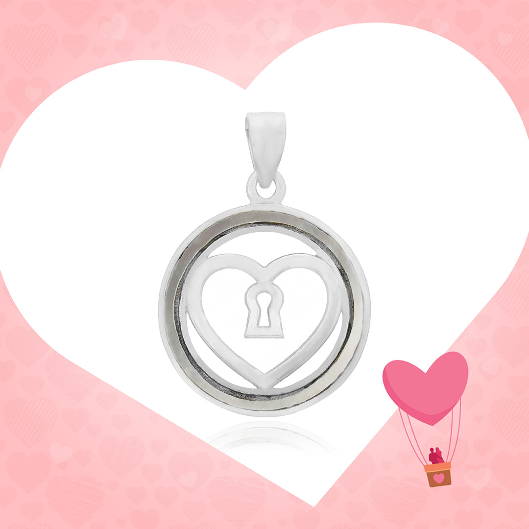 Eternal Heart Lock Rhodium Plated 925 Pendants
