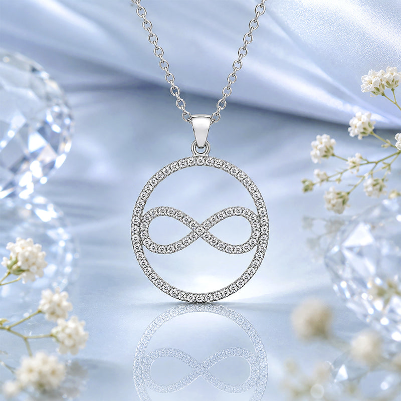 Eternal Infinity Circle Glow 925 Sterling Silver Pendant for women